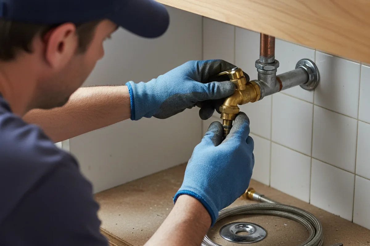 Shutoff valve and fitting work during Emergency Plumbing in Seneca